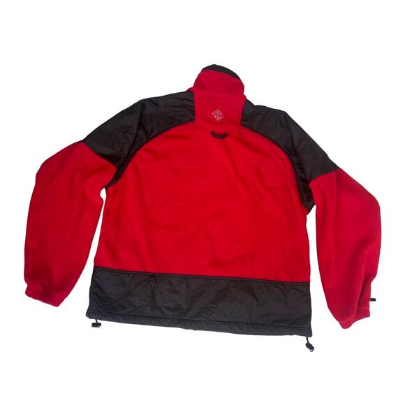 Columbia Men's L Sage Peak Fleece Jacket Full Zipper Winter Warm Red Black - Picture 2 of 6